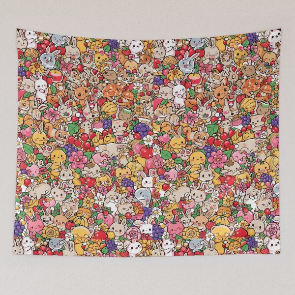 Item preview, Cute Animal Paradise – Adorable Kawaii Forest Full of Fruits and Flowers designed and sold by BoB-66.