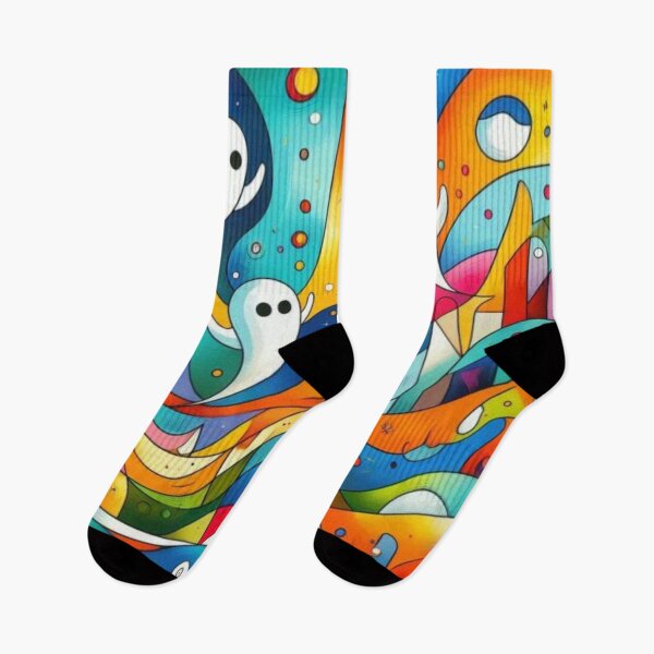 Item preview, Playful Phantoms: Colorful Abstract Spirit Landscape designed and sold by daweave77.