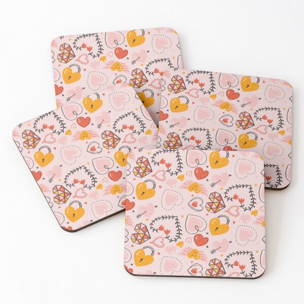 Item preview, Valentine Locks and Key Hearts Pattern designed and sold by Farissa Designs.