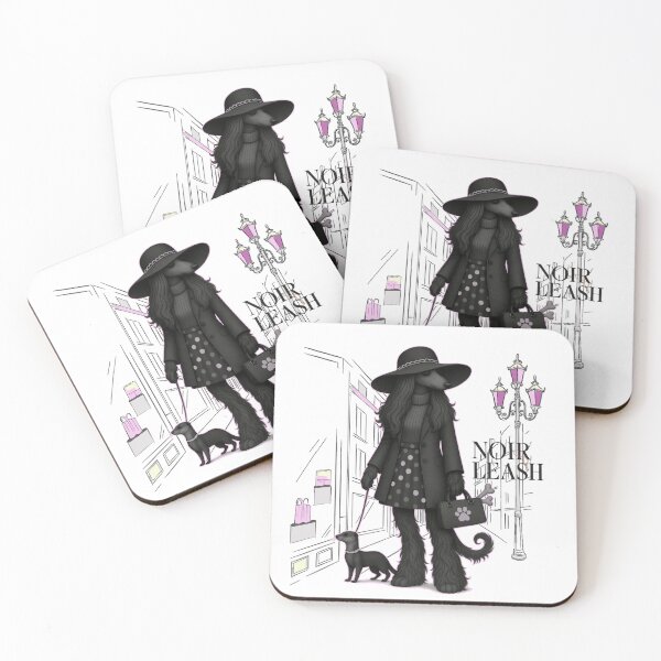 Item preview, Noir Leash – Chic Dog Fashion Illustration woman on Tshirt designed and sold by Mars.Pen.Studio.
