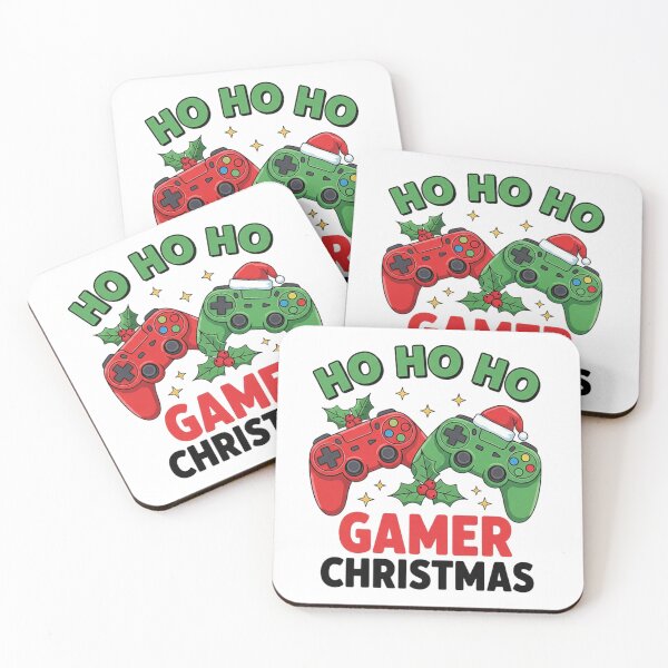 Item preview, Festive Gamer Christmas Illustration with Red and Green Controllers designed and sold by PixelVibe782.