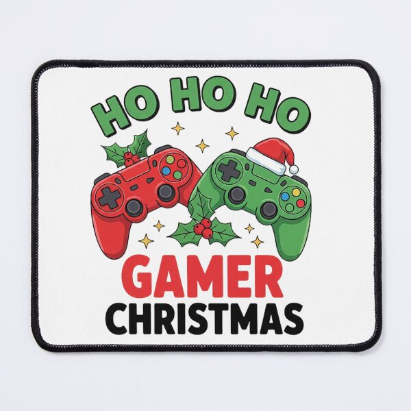 Item preview, Festive Gamer Christmas Illustration with Red and Green Controllers designed and sold by PixelVibe782.