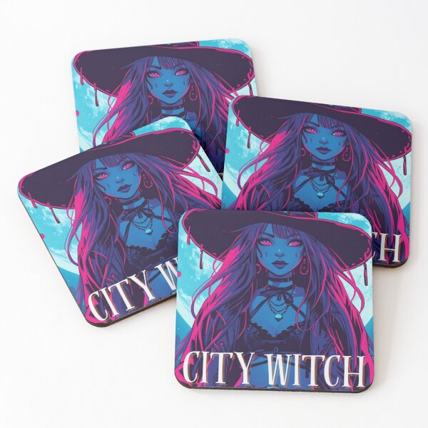 Item preview, City Witch – Neon Moon Magic & Urban Spell Aesthetic Poster designed and sold by MetaModel Studio.