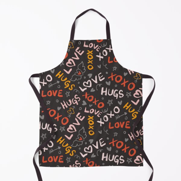 Item preview, Hugs and Love Text on Black Background Pattern designed and sold by Farissa Designs.