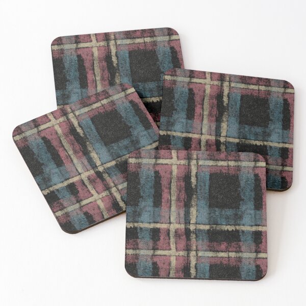 Item preview, Grunge Textured Wool Plaid in Muted Colors X designed and sold by Atlas Kai.