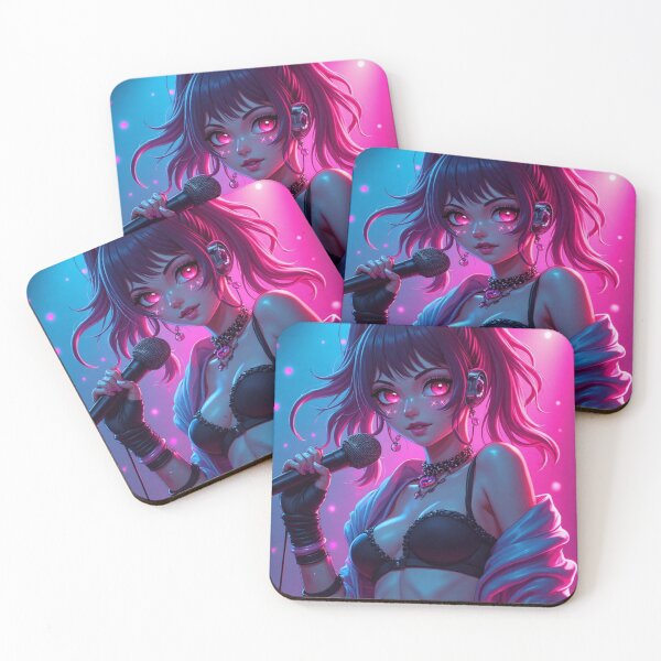 Item preview, Neon Pop Star Anime Idol Girl Pastel Punk Kawaii Futuristic Music Queen  designed and sold by Creativity Meets Healing.