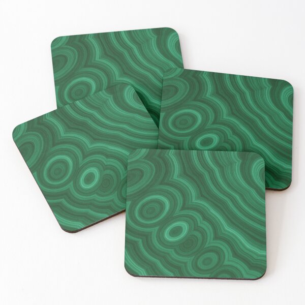 Item preview, Malachite Gemstone Texture with Green Banded Surface Pattern Art designed and sold by SurfaceCraft Studio.