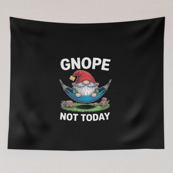 Item preview, Gnome Hammock Nap Gnope Not Today Magical Whimsical Lazy  designed and sold by EllinoKlemo.