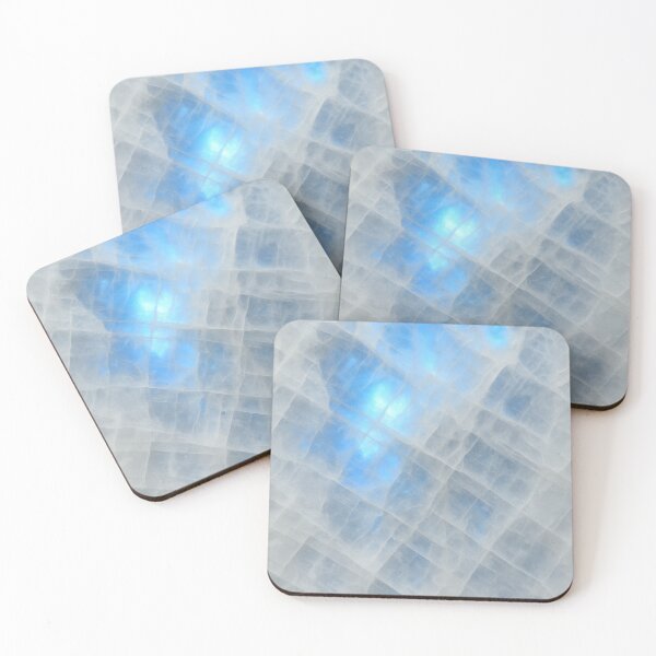 Item preview, Rainbow Moonstone Gemstone Texture with Iridescent Blue Glow Mineral Surface Art designed and sold by SurfaceCraft Studio.