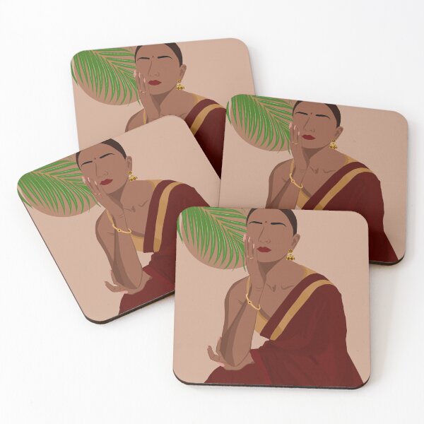 Item preview, Indian Woman in Maroon Saree designed and sold by ThePurplePrints.