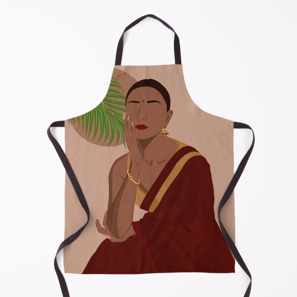 Item preview, Indian Woman in Maroon Saree designed and sold by ThePurplePrints.