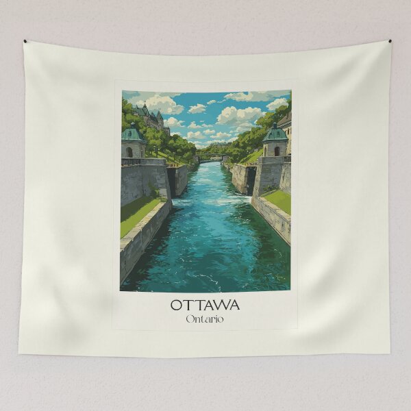 Item preview, Ottawa Ontario | Rideau Canal Historic Locks Art Print designed and sold by TuncGK.