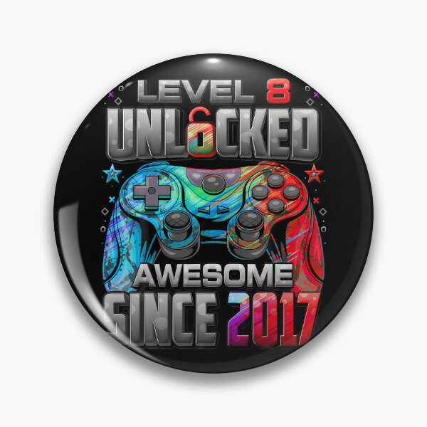 Item preview, Level 8 Unlocked Awesome Since 2017 8Th Birthday Gaming designed and sold by MadalynKiehn.