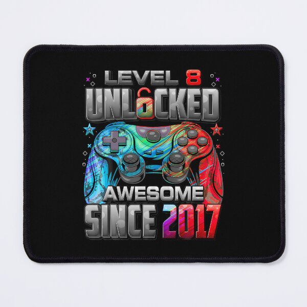Item preview, Level 8 Unlocked Awesome Since 2017 8Th Birthday Gaming designed and sold by MadalynKiehn.