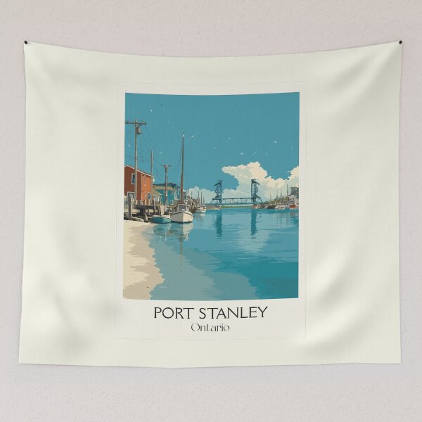 Item preview, Port Stanley Ontario | Lake Erie Harbour Town Art Print designed and sold by TuncGK.