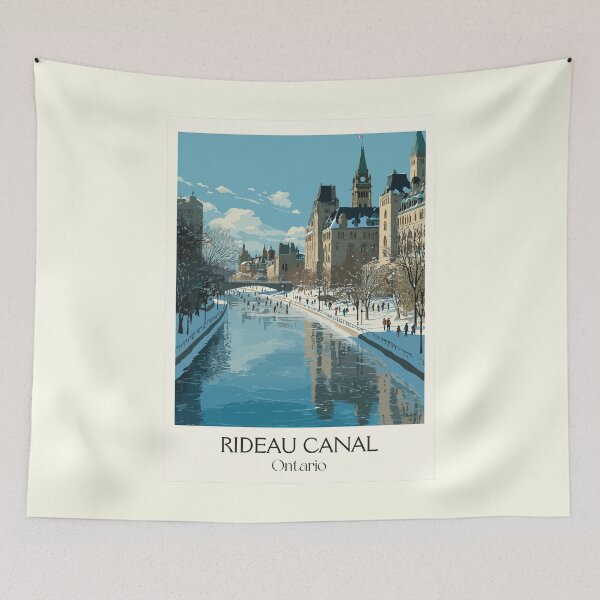 Item preview, Rideau Canal Ontario | Historic Waterway Skating Art designed and sold by TuncGK.