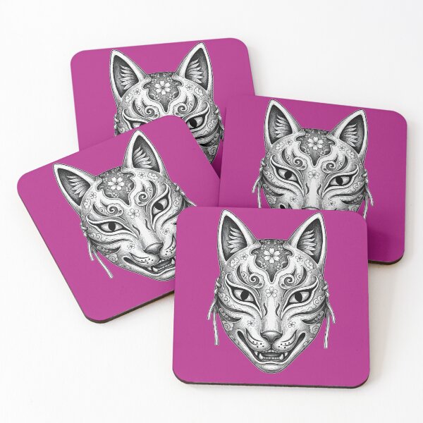 Item preview, A JAPANESE CAT MASK TATTOO designed and sold by infinitearte.