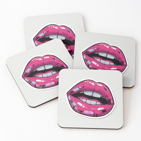 Item preview, Cyberpunk Lips – Futuristic Pop Art Illustration designed and sold by Grafititee.