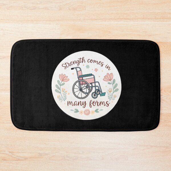 Item preview, Strength Comes in Many Forms Sticker – Inspirational Disability Quote, Floral Wheelchair Design designed and sold by VividOrganica.