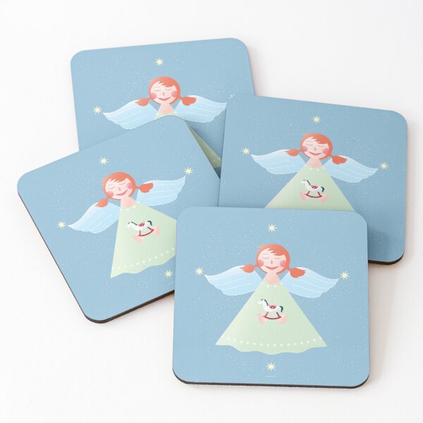 Item preview, angel with rocking horse toy designed and sold by feigenherz.