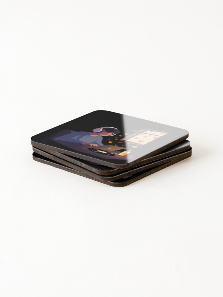 Thumbnail 4 of 5, Coasters (Set of 4), Lo-Fi Coding Session designed and sold by Aetheriswork.