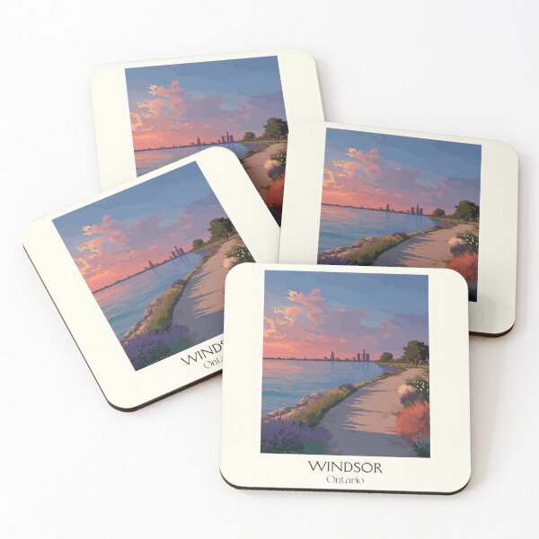Item preview, Windsor Ontario | Detroit River Sunset & Skyline Art designed and sold by TuncGK.