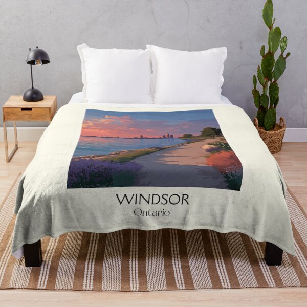 Item preview, Windsor Ontario | Detroit River Sunset & Skyline Art designed and sold by TuncGK.