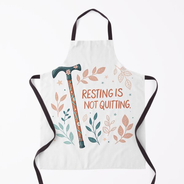 Item preview, Resting Is Not Quitting – Disability Positive Quote with Cozy Mobility Cane Illustration designed and sold by VividOrganica.