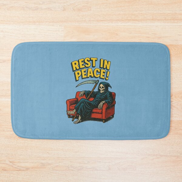 Item preview, Rest in Peace – Relaxing Grim Reaper Retro Horror Art designed and sold by The Devil's Bargain.