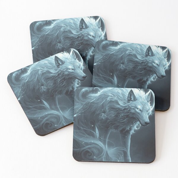 Item preview, Spectral Cosmic Wolf Guardian Dark Fantasy Medieval  designed and sold by Creativity Meets Healing.
