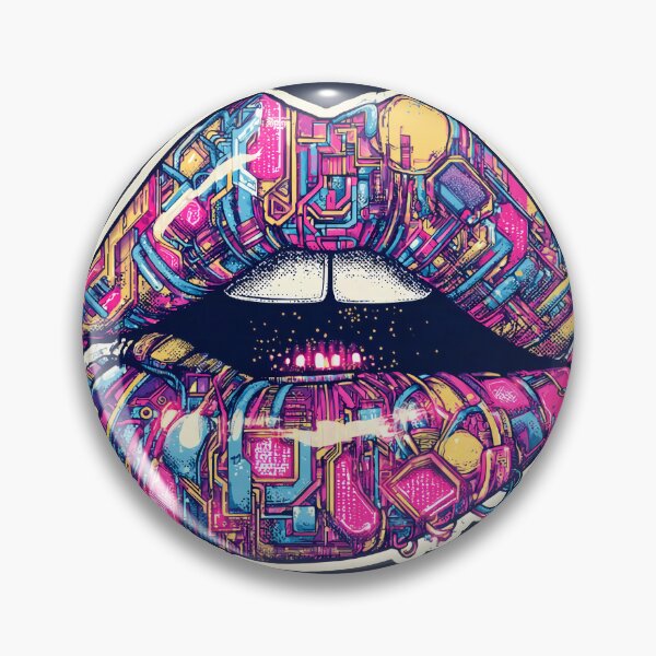 Item preview, Cyberpunk Lips – Futuristic Pop Art Illustration designed and sold by Grafititee.