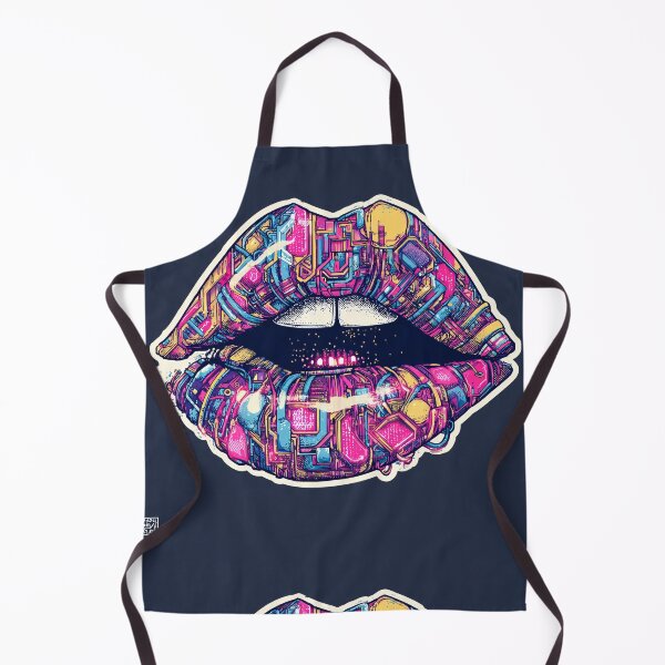 Item preview, Cyberpunk Lips – Futuristic Pop Art Illustration designed and sold by Grafititee.