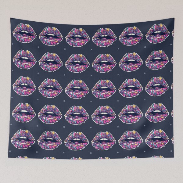 Item preview, Cyberpunk Lips – Futuristic Pop Art Illustration designed and sold by Grafititee.