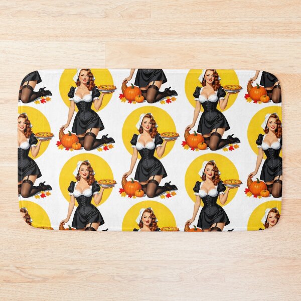 Item preview, Thanksgiving Pinup – Warm Slice of Heaven Vintage Retro Pilgrim Pinup designed and sold by Lightning-Lace.