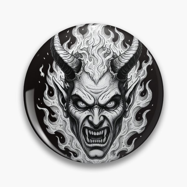 Item preview, TATTOO OF A DEVIL AMONG THE FLAMES designed and sold by infinitearte.