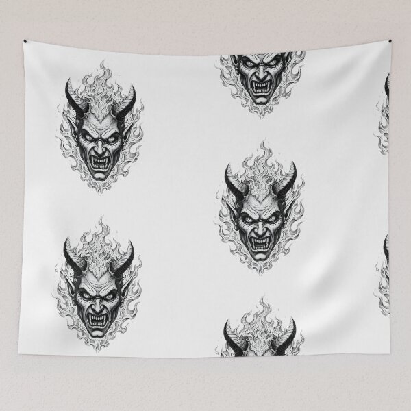 Item preview, TATTOO OF A DEVIL AMONG THE FLAMES designed and sold by infinitearte.