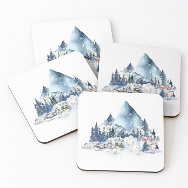 Item preview, Snow mountain and village T-shirt designed and sold by XelaStore.