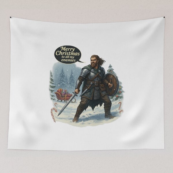 Item preview, Blue-Bearded Viking Christmas Warrior – “Merry Christmas to All My Enemies” designed and sold by CelticSoulShop.