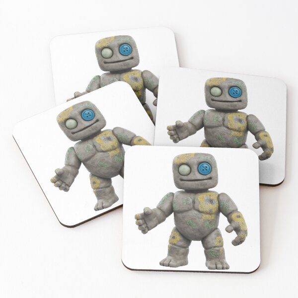 Item preview, Cute Mossy Rock Golem: 3D Toy Character with Button Eyes designed and sold by RudArtAI.