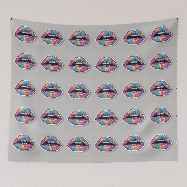 Item preview, Cyberpunk Lips – Futuristic Pop Art Illustration designed and sold by Grafititee.