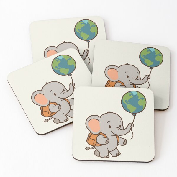 Item preview, Cute Elephant Adventure T-Shirt – Wanderlust Animal Art Tee designed and sold by KDesignCrafts.