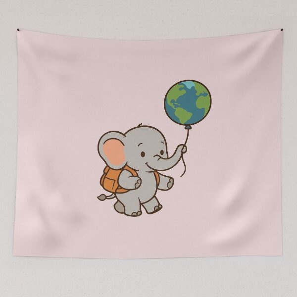 Item preview, Cute Elephant Adventure T-Shirt – Wanderlust Animal Art Tee designed and sold by KDesignCrafts.