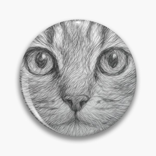 Artikelvorschau, Bleistiftskizze einer Katze entworfen und verkauft von Leon Woods Pencil Art.