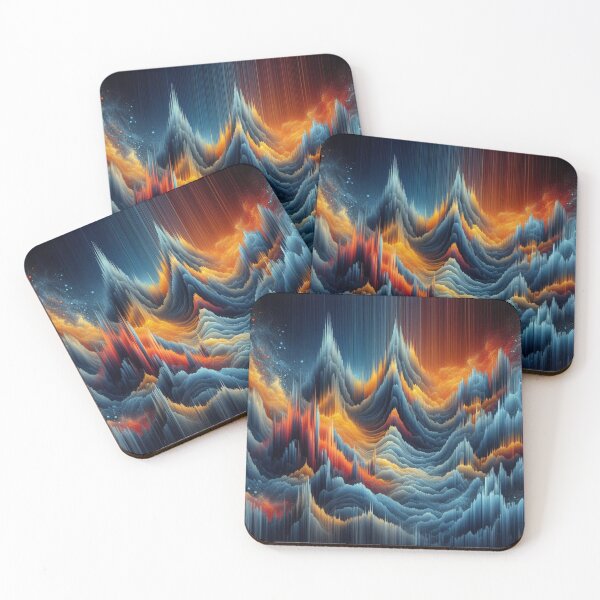 Item preview, "Digital Wave Mountainscape – Abstract Energy Landscape" designed and sold by Dogandesighn.