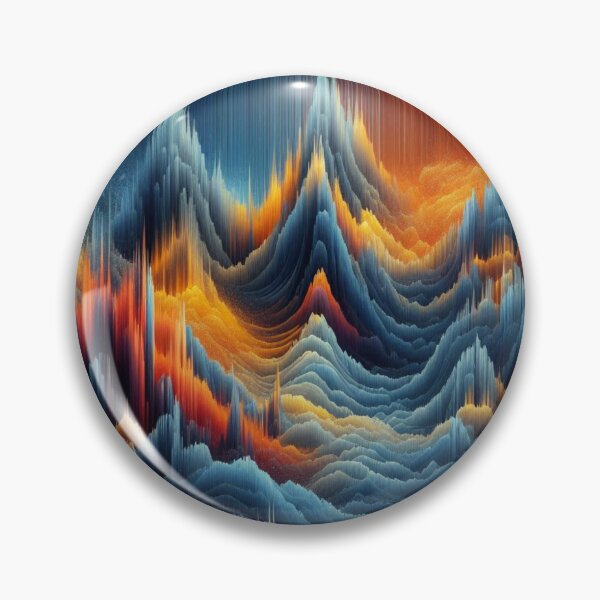 Item preview, "Digital Wave Mountainscape – Abstract Energy Landscape" designed and sold by Dogandesighn.