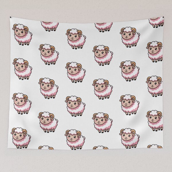 Item preview, Cute Kawaii Ram: Adorable Chibi Sheep with Horns designed and sold by RudArtAI.