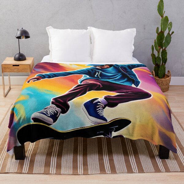 Item preview, Skate the Loop – Dynamic Skateboard Oil Painting designed and sold by PawPrintedArt.