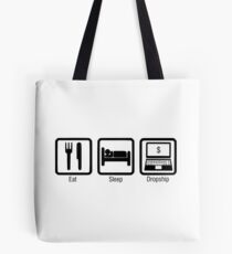 Eat Sleep Dropship Design Black Tote Bag