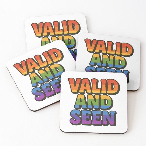 Item preview, Valid and Seen – Rainbow Pride Typography - LGBTQ Stickers designed and sold by Haus Of Sin.