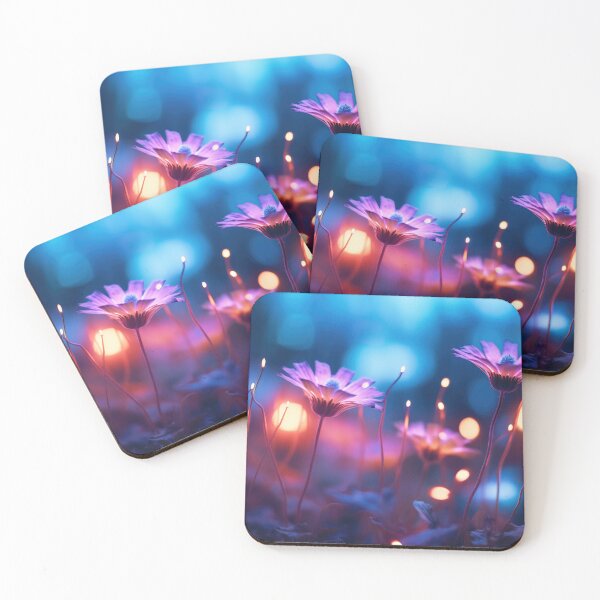 Item preview, Colorful flowers glowing in the dark designed and sold by anytka.